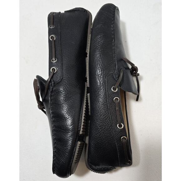 Mercanti Fiorentini Mens Relax Tie Shoe Black Leather Loafers 9.5M - Picture 5 of 9